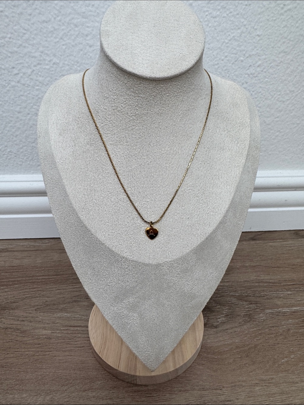 Anthropologie Gold Heart Charm Pendant Necklace